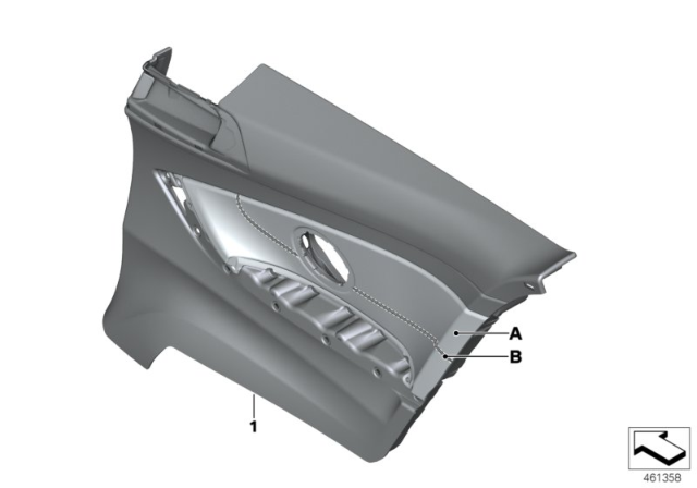 2019 BMW M4 LATERAL TRIM PANEL LEATHER R Diagram for 51437989854