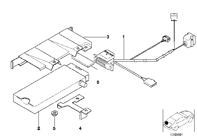 1998 BMW 528i Single Parts, SA 629, Trunk Diagram