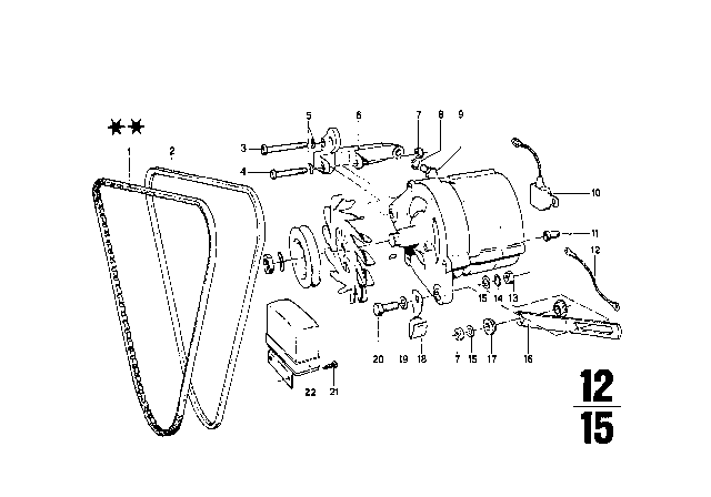 1972 BMW 2002 Generator, Individual Parts Diagram 2