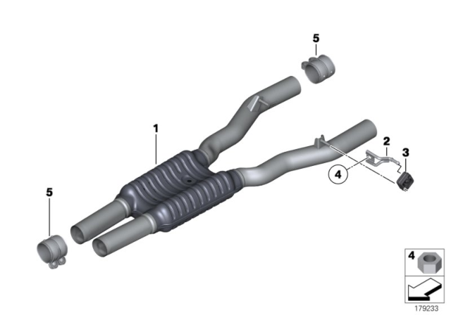 2012 BMW 750i Centre Muffler Diagram for 18307590570