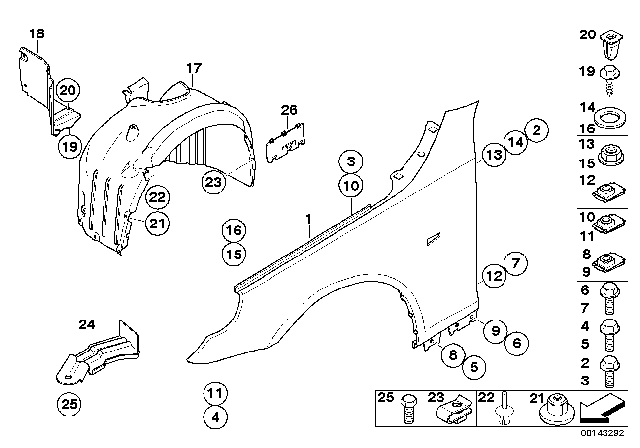 2007 BMW 530xi Cover, Wheel Housing, Front Right Diagram for 51717033750