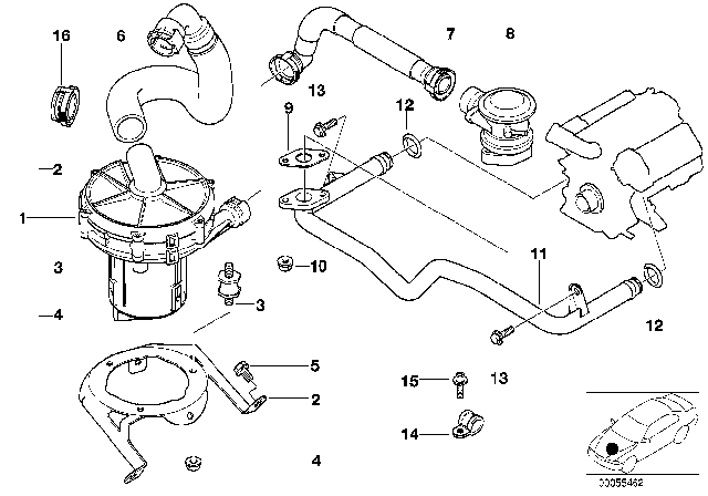2002 BMW X5 Suction Pipe Diagram for 11721438104