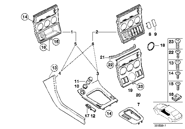 1998 BMW Z3 Preselect.Lever Cover With Lighting Diagram for 51168397821