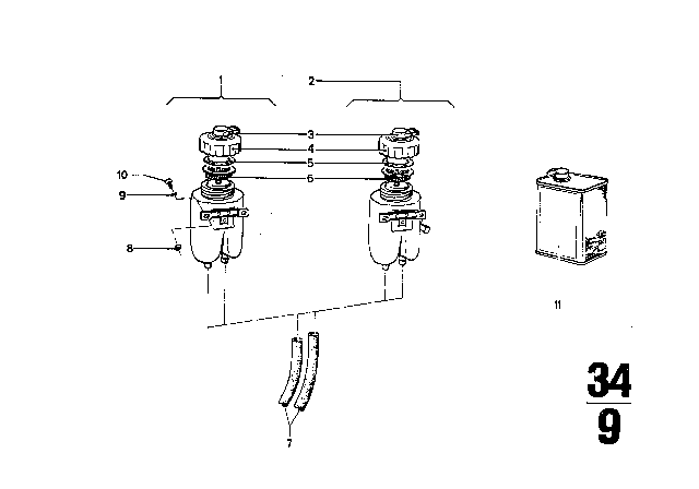 1976 BMW 3.0Si Expansion Tank Diagram 1