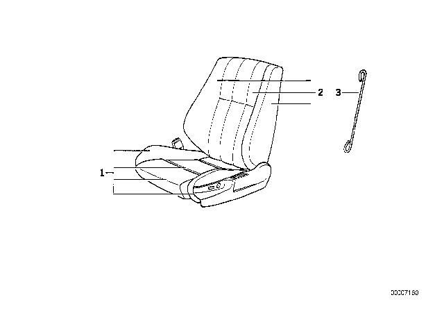 1992 BMW 735iL BMW Sports Seat Cover Diagram