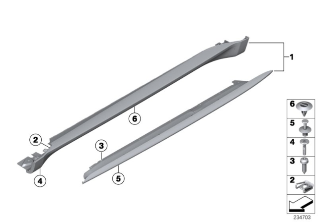 2012 BMW X6 Performance Aero Sill - Replacement Diagram
