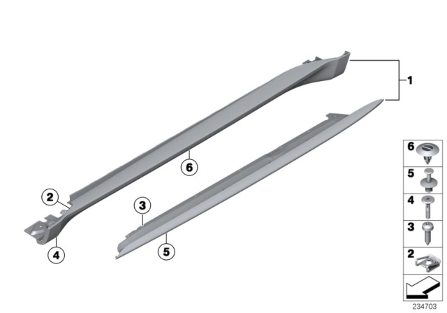 2010 BMW X6 M Performance Aero Sill - Replacement Diagram