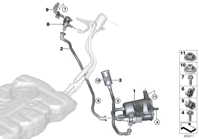 2017 BMW 740e xDrive Tank Non-Return Valve Diagram for 16137441831