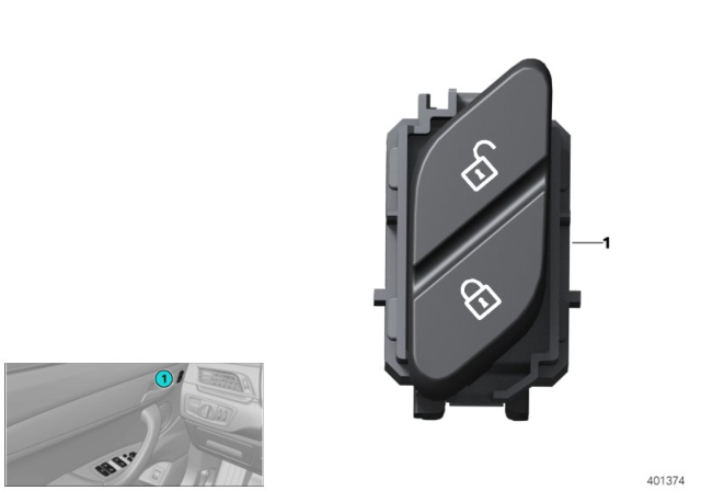 2016 BMW X1 Central Locking System Switch Diagram
