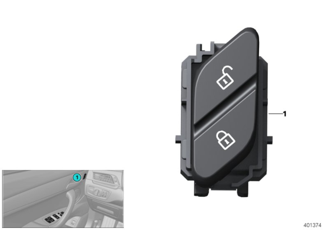 2018 BMW X1 Switch, Central Locking System, Right Diagram for 61319320642