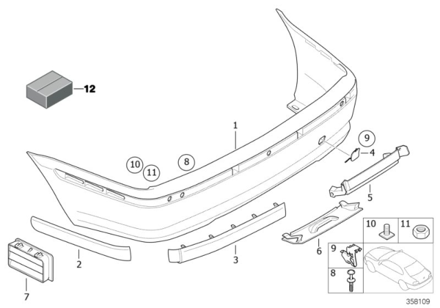 2003 BMW 330xi Trim Panel, Rear Diagram 2