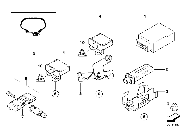 2007 BMW 750Li Tire Pressure Control (RDC) - Control Unit Diagram