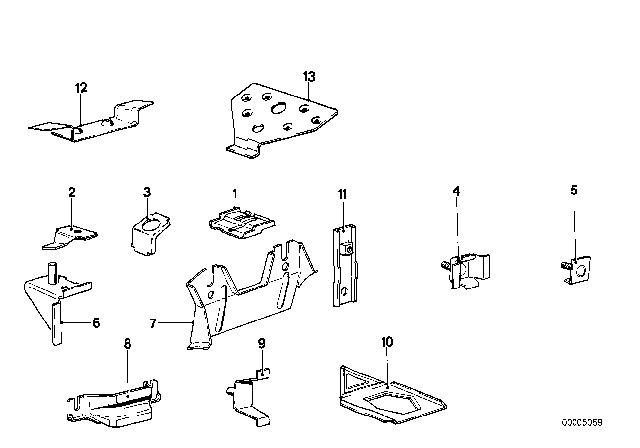 1977 BMW 320i Front Body Bracket Diagram