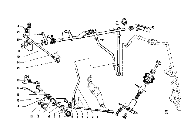 1969 BMW 2000 Accelerator Pedal / Rod Assy Diagram 3