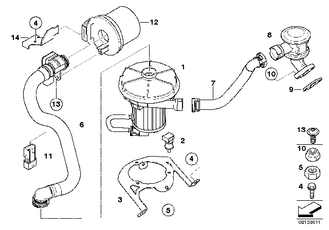 2004 BMW X5 Suction Pipe Diagram for 11727530780