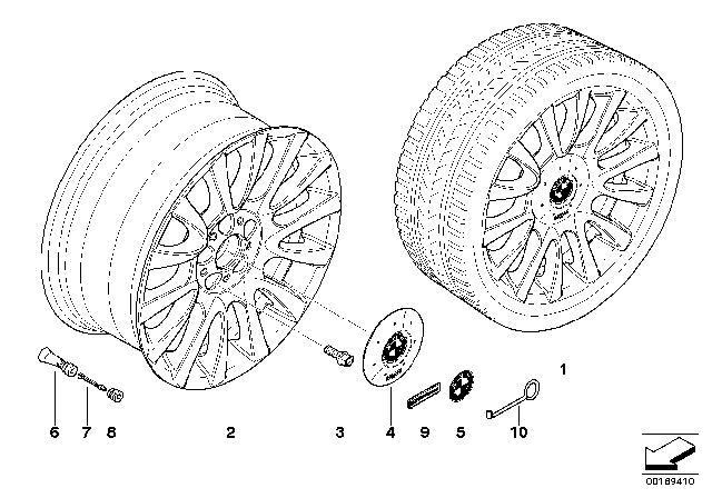 2014 BMW X6 BMW LA Wheel, V-Spoke, Individual Diagram