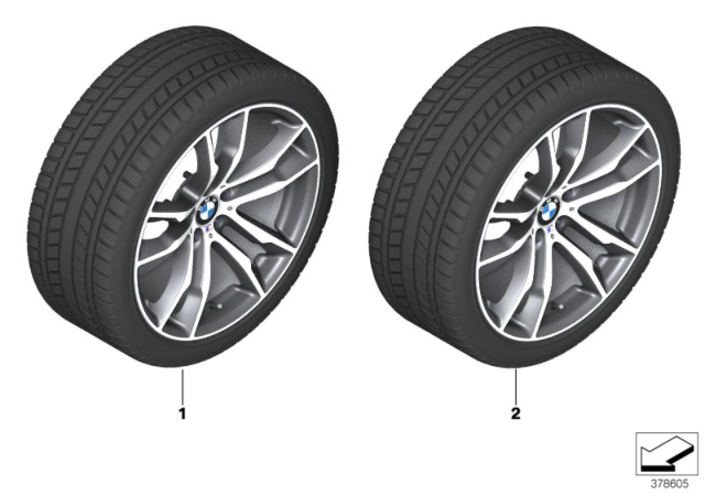 2019 BMW X6 M Winter Wheel With Tire M Double Spoke Diagram