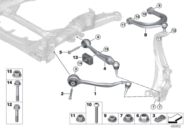 2019 BMW X5 Control Arm, Camber Setting Diagram for 31106883832