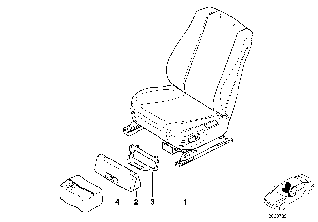 2000 BMW M5 Seat, Front, Complete Seat Diagram 1