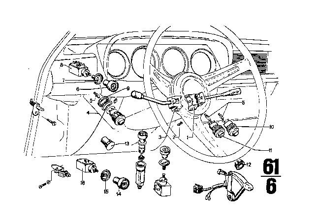 1971 BMW 3.0CS Switch Diagram 1