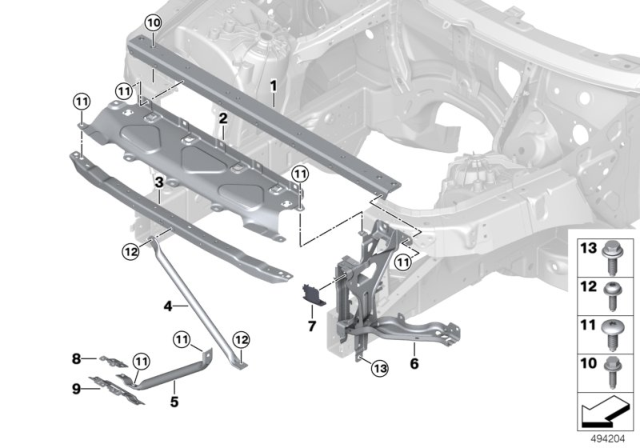 2020 BMW X6 Front Panel Diagram