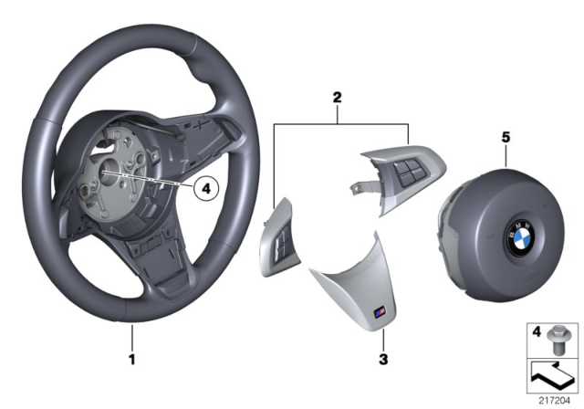 2009 BMW Z4 M Sports Steering Wheel, Airbag Diagram 2
