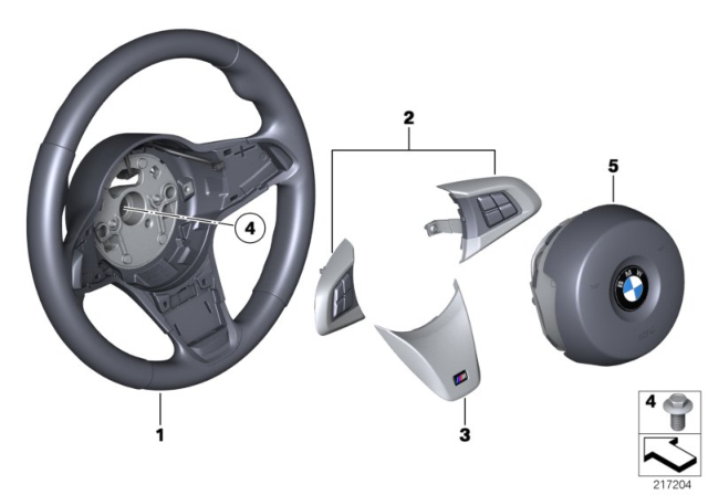 2016 BMW Z4 Set, Multifunction Switch, M-Sport Diagram for 61317845540