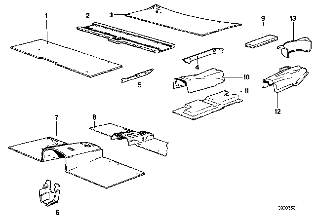 1988 BMW M6 Sound Insulation Diagram 2