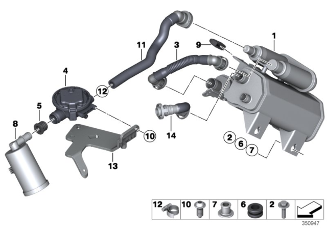 2015 BMW X3 Activated Charcoal Filter / Fuel Ventilate Diagram