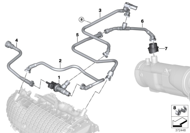 2015 BMW i8 Fuel Tank Breather Line Diagram for 13907637271