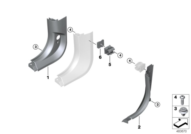 LATERAL TRIM PANEL FRONT RIG Diagram for 51437445176