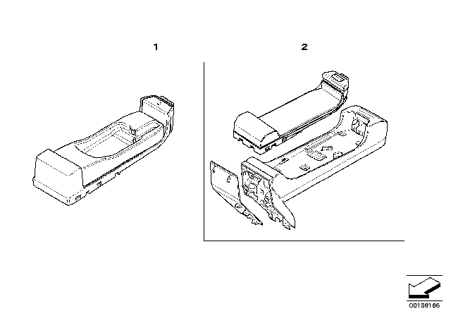 2009 BMW X5 Single Parts SA639/SA664 Centre Console Diagram