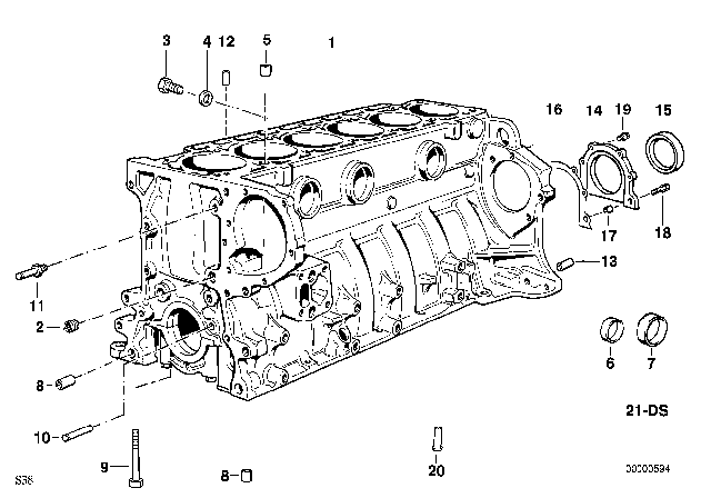 1992 BMW M5 Gasket Asbestos Free Diagram for 11141315433