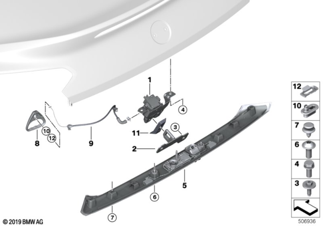 2019 BMW Z4 Tailgate Locking System Diagram
