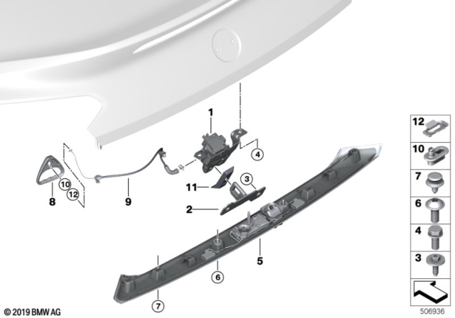 2020 BMW Z4 TRUNK LID GRIP Diagram for 51137437676