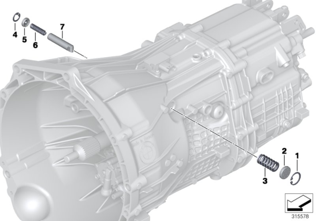 2015 BMW M4 Gearshift Parts (GS6-45BZ) Diagram