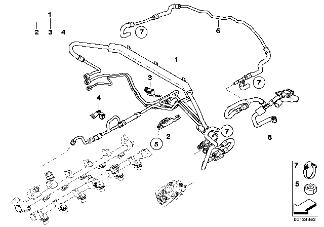 2004 BMW 760i Fuel Pipe Diagram for 13537556231