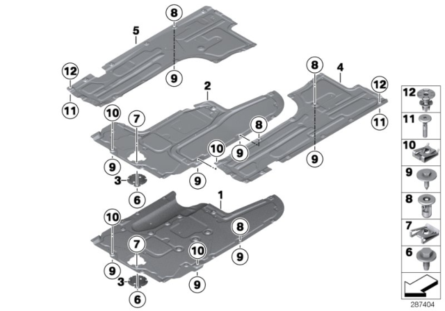 2017 BMW 640i Gran Coupe Underbody Paneling Diagram