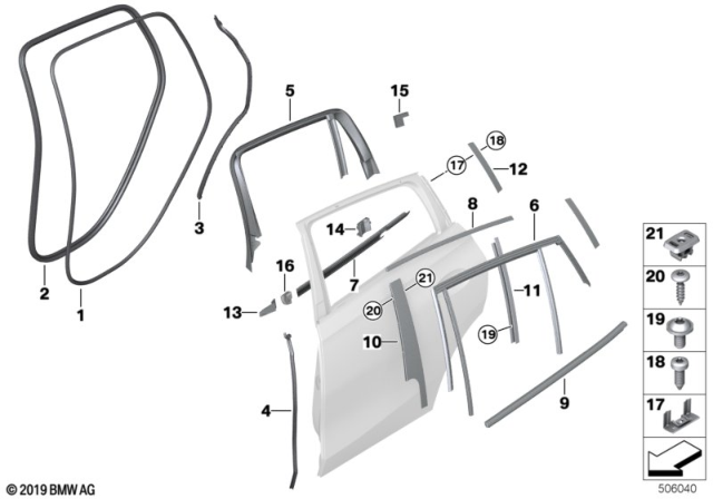 2020 BMW X6 WINDOW WELL STRIP, OUTER, DO Diagram for 51357446206