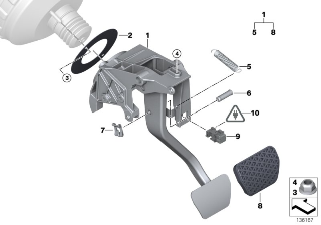 2010 BMW 328i Pedal Assembly Diagram