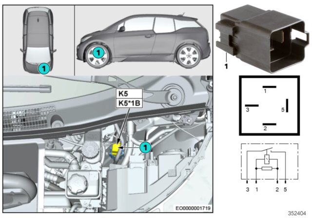 2019 BMW i3s Relay, Electric Fan Motor Diagram