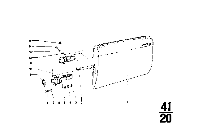 1971 BMW 1602 Door Left Diagram for 41511841045