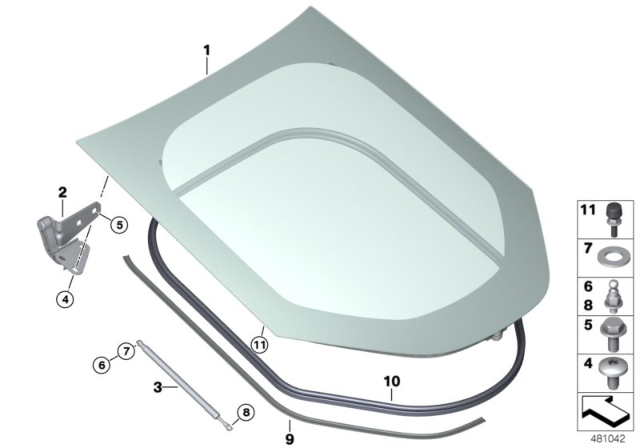 2019 BMW i8 Trunk Lid Diagram