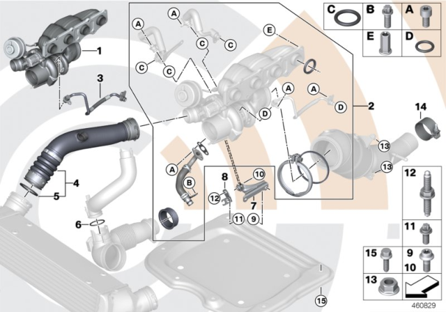 2016 BMW 528i Turbocharger And Installation Kit Value Line Diagram