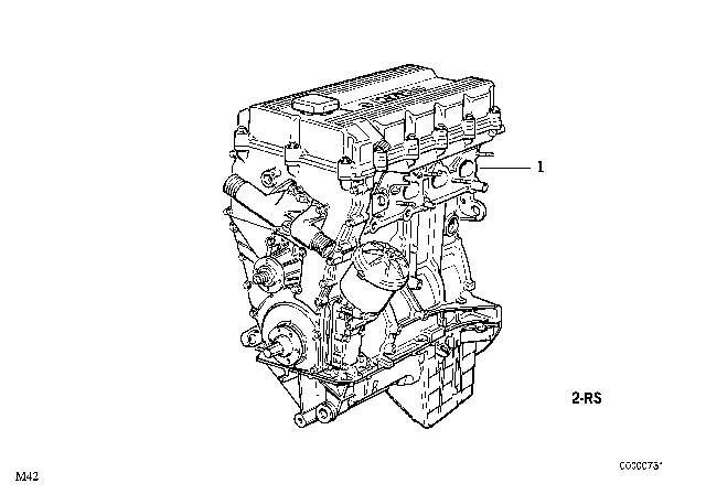 1994 BMW 318i Set Mounting Parts Short Engine Diagram for 11009066488