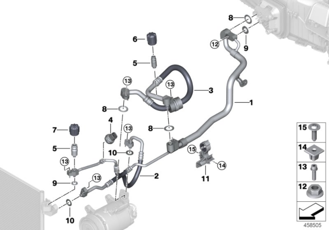 2018 BMW 540d xDrive Coolant Lines Diagram