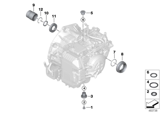 2019 BMW X2 Mount.Parts/Seals All-Wheel Drive (GA8G45AW) Diagram