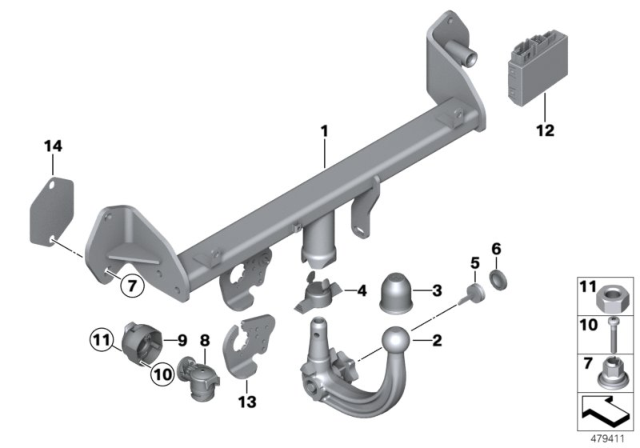 2016 BMW 328i xDrive Towing Hitch Diagram