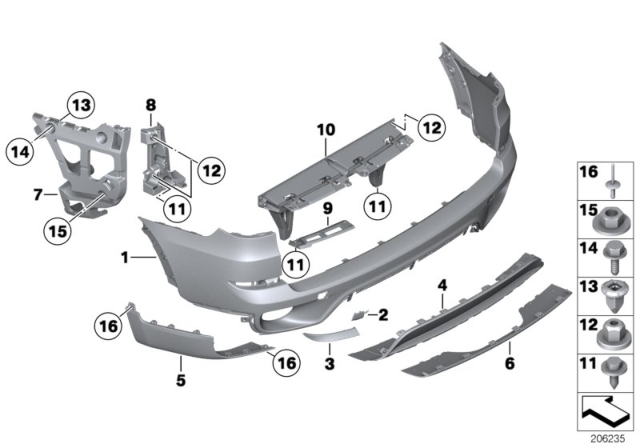 2013 BMW X5 Panel, Bumper, Primed, Rear Diagram for 51127227762