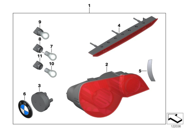 2003 BMW Z4 Diadem Bulb Red With Holder Diagram for 63216927722